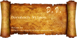Dornbach Vilmos névjegykártya